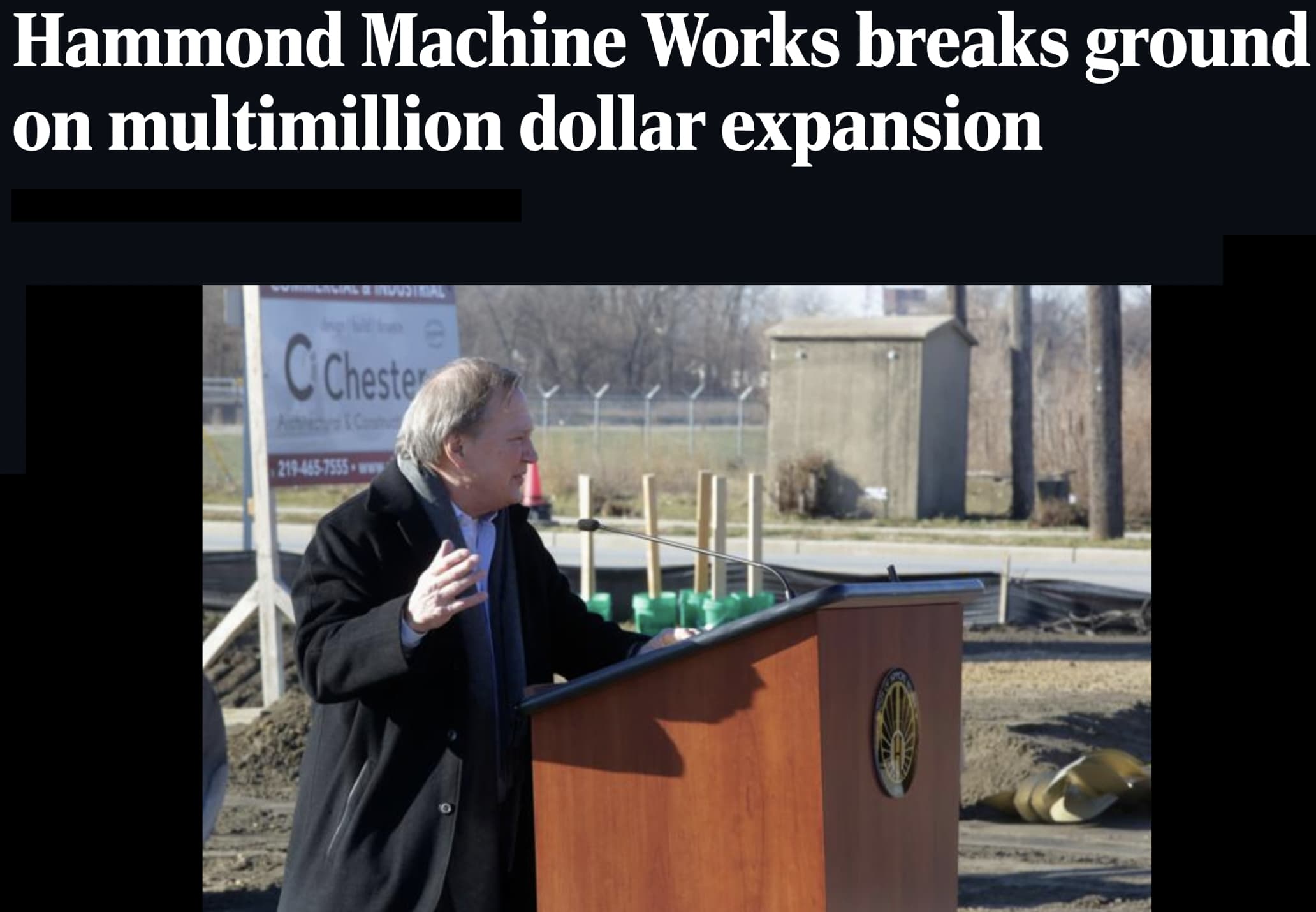 Hammond breaks ground on facility expansion. - Hammond Machine Works